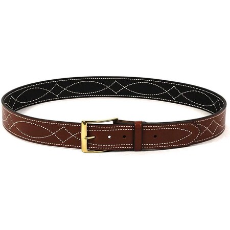 Desantis 1 34 Fancy Stich Lined Belt, Color Tan, Size 52 B02TP52Z0